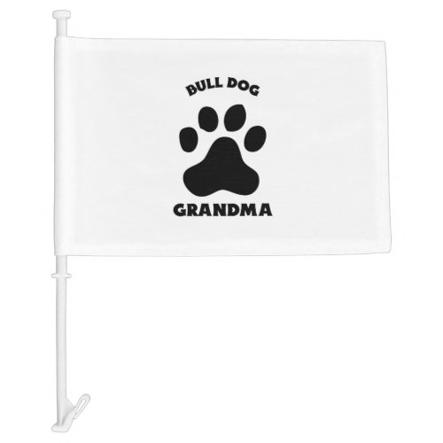 Bulldog grandma car flag