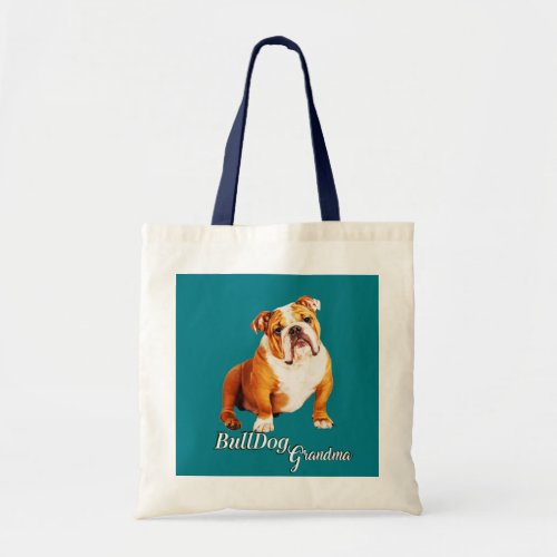 Bulldog Grandma Dog Pet Grand Love Tote Bag