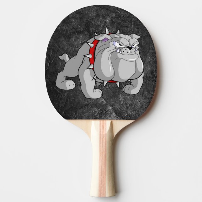 BULLDOG GRAY CARTOON PING PONG PADDLE (Front)