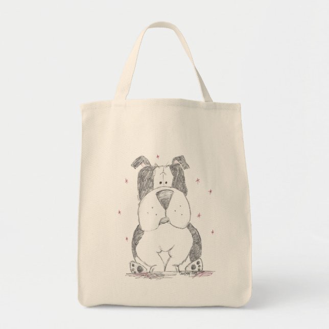 Bulldog Grocery Tote Bag (Front)