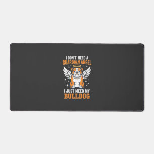Bulldog Guardian Angel Dog Desk Mat