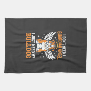 Bulldog Guardian Angel Dog Kitchen Towel