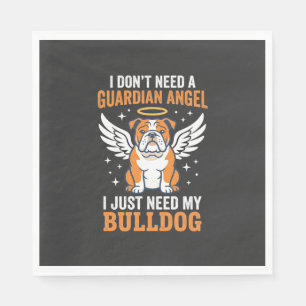 Bulldog Guardian Angel Dog Napkins