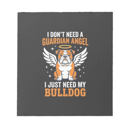 Bulldog Guardian Angel Dog Notepad