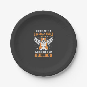 Bulldog Guardian Angel Dog Paper Plates
