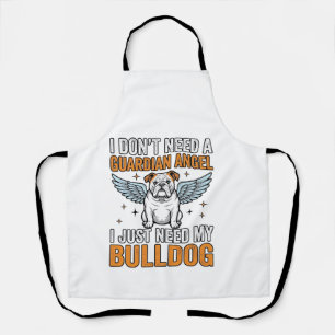 Bulldog Guardian Angel Vintage Dog Lover Shirt Des Apron