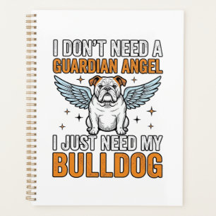Bulldog Guardian Angel Vintage Dog Lover Shirt Des Planner