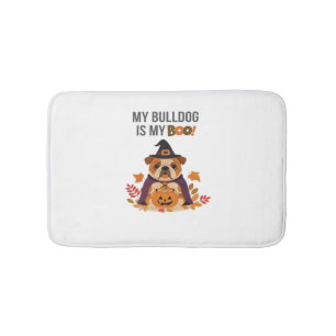 Bulldog Halloween Costume My Bulldog is My Boo Do Bath Mat