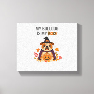 Bulldog Halloween Costume My Bulldog is My Boo Do Canvas Print