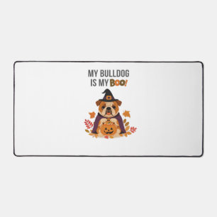 Bulldog Halloween Costume My Bulldog is My Boo Do Desk Mat