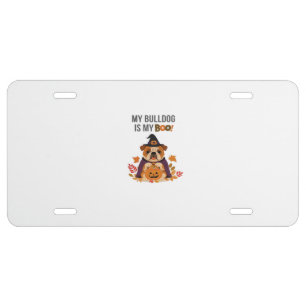 Bulldog Halloween Costume My Bulldog is My Boo Do License Plate