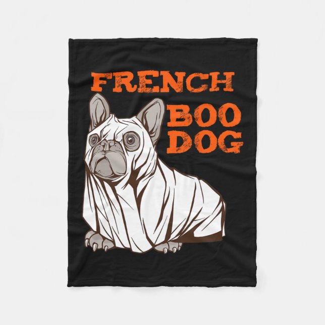 Bulldog Halloween Fun Halloween Costume Boo Dog  Fleece Blanket (Front)