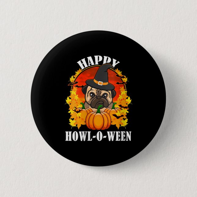 Bulldog Halloween Gift Idea For Dog Lovers Button (Front)