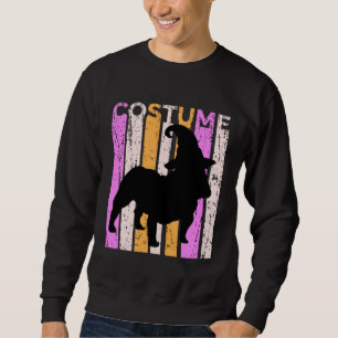 Bulldog Halloween In Witch Hat Orange Retro Vintag Sweatshirt