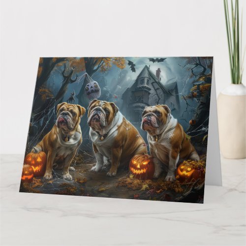 Bulldog Halloween Night Doggy Delight Card