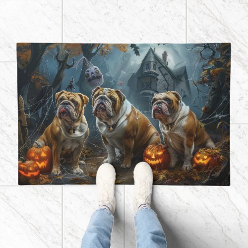 Bulldog Halloween Night Doggy Delight Doormat