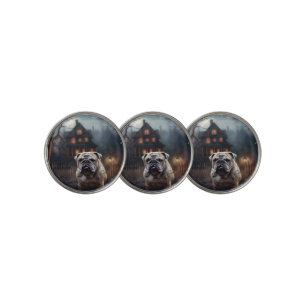 Bulldog Halloween Scary Golf Ball Marker