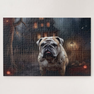 Bulldog Halloween Scary Jigsaw Puzzle