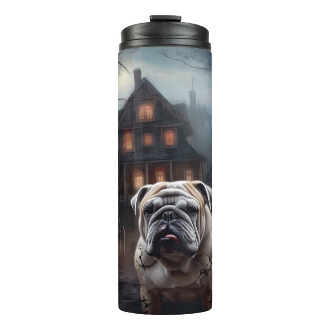 Bulldog Halloween Scary  Thermal Tumbler (Front)