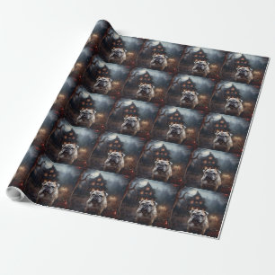 Bulldog Halloween Scary Wrapping Paper