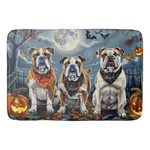 Bulldog Halloween Spooky Bath Mat
