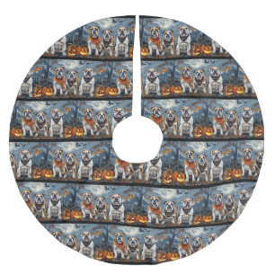 Bulldog Halloween Spooky Brushed Polyester Tree Skirt