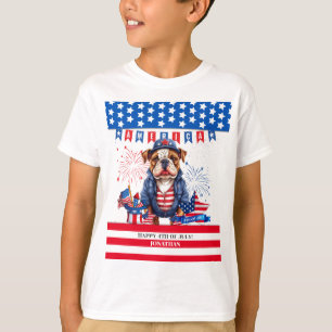 Bulldog Happy 4Th Of July America Independence Day T-Shirt