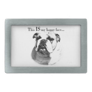 Bulldog Happy Face Belt Buckle