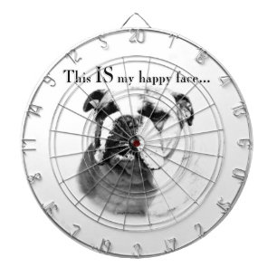 Bulldog Happy Face Dartboard With Darts