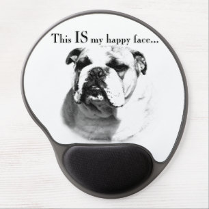 Bulldog Happy Face Gel Mouse Pad