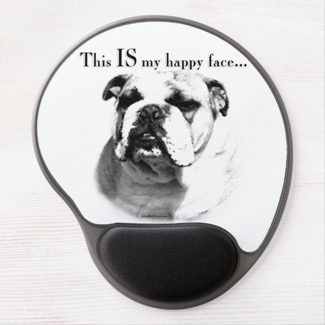 Bulldog Happy Face Gel Mouse Pad (Front)