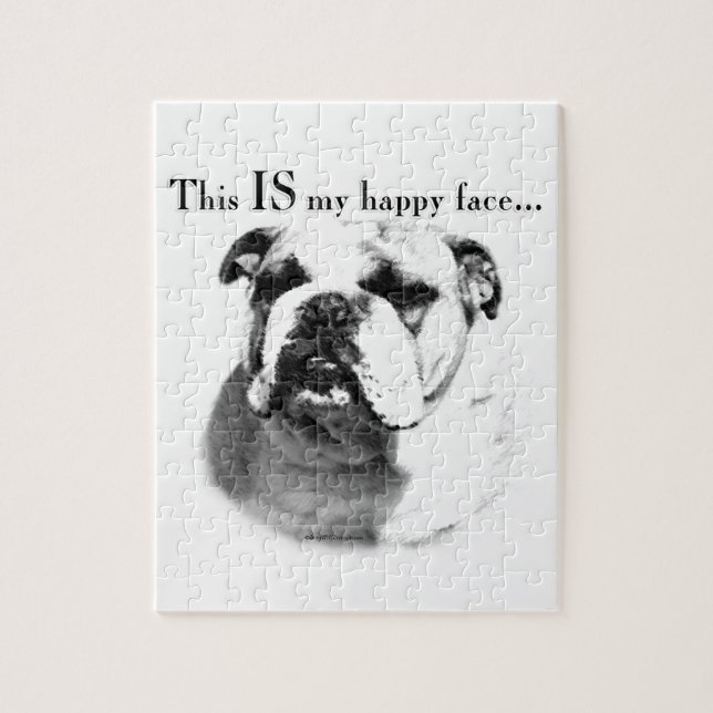 Bulldog Happy Face Jigsaw Puzzle (Vertical)