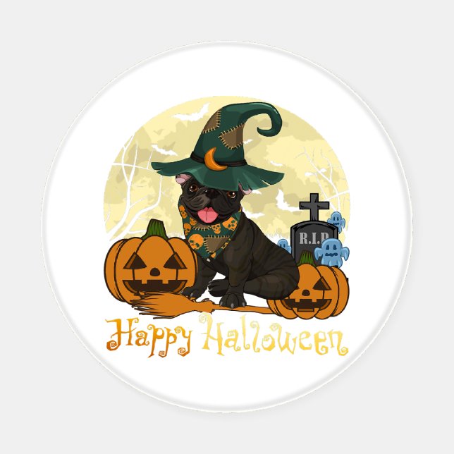 Bulldog Happy Halloween Costume Coaster Set (Single)