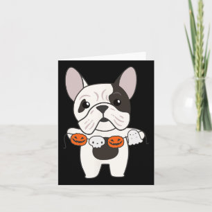 Bulldog Happy Halloween Pumpkin Dogs Halloween Card