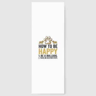 Bulldog Happy Quote Vintage Engraving Dog Lover De Bookmarks