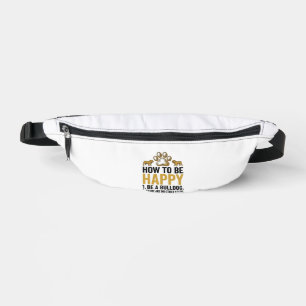 Bulldog Happy Quote Vintage Engraving Dog Lover De Fanny Pack