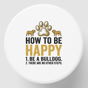 Bulldog Happy Quote Vintage Engraving Dog Lover De Mini Candle Favors