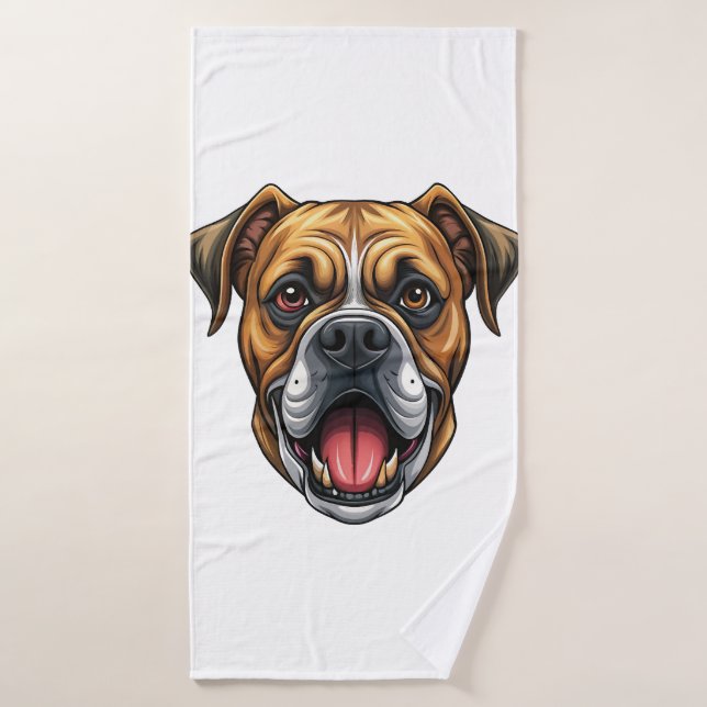 Bulldog head. Bulldog dog Bath Towel (Bath Towel)