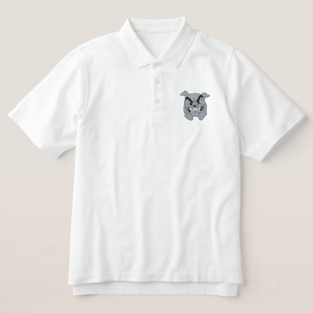 Bulldog Head Embroidered Polo Shirt (Design Front)