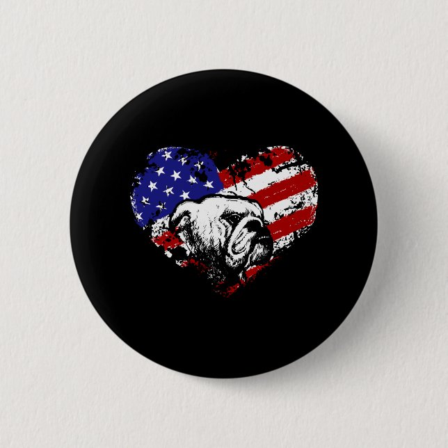 Bulldog heart button (Front)