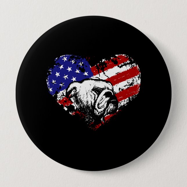 Bulldog heart button (Front)