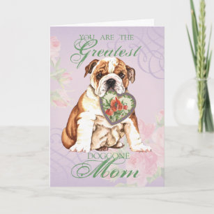 Bulldog Heart Mom Card
