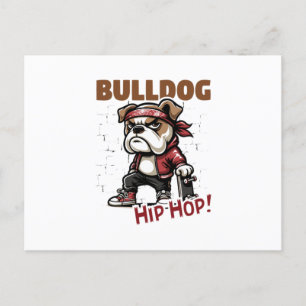 Bulldog hiphop postcard