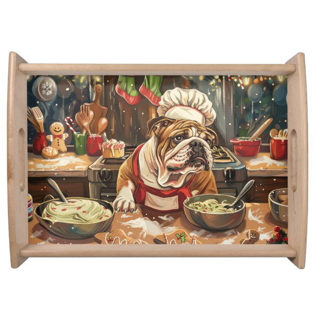 Bulldog Holiday Baking: Festive Christmas  Serving Tray (Front)