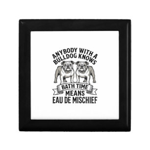 Bulldog Humor Shirt Funny Bath Time Dog Quote Desi Gift Box