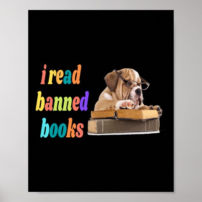 Bulldog I Read Banned Books  Poster (Front)