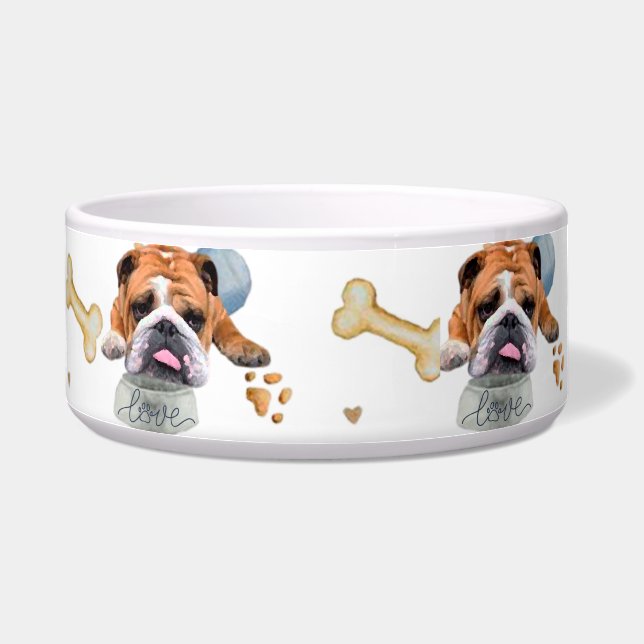 Bulldog,illustration  bowl (Left)
