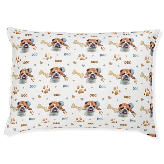 Bulldog,illustration  pet bed (Front)