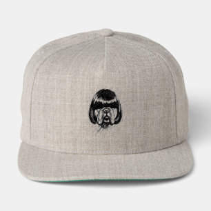 Bulldog In a Wig (Style 4) Fine Art Snap Back Hat
