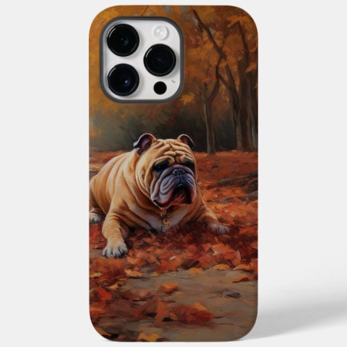 Bulldog in Autumn Leaves Fall Inspire  Case_Mate iPhone 14 Pro Max Case